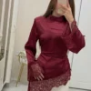 satin lace blouse