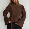 belted wrap blouse