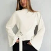 belted wrap blouse